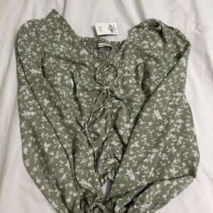 Floral Green Women's Top